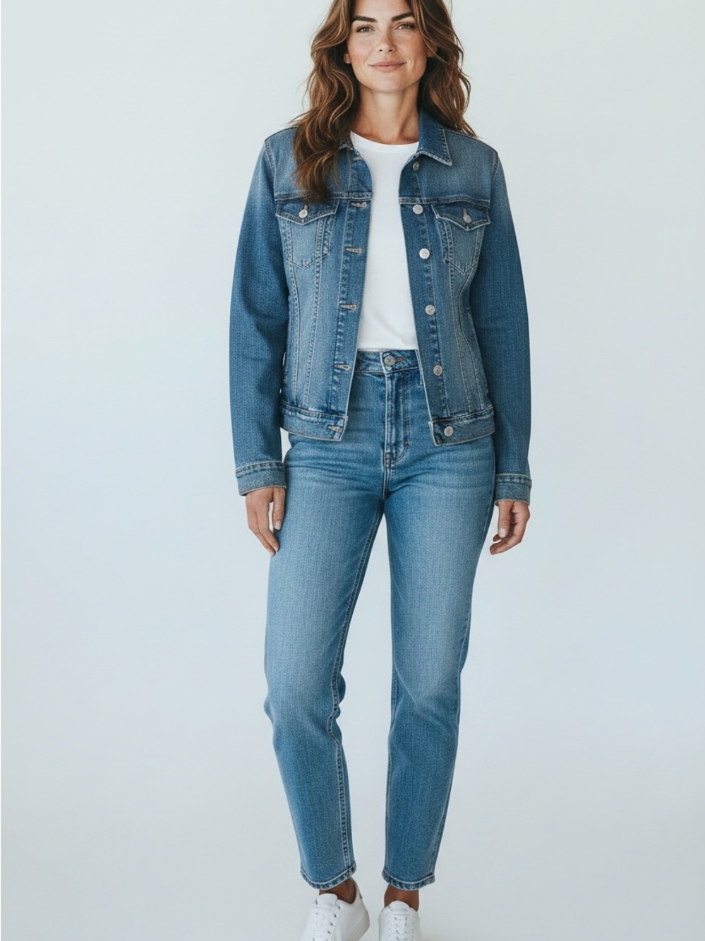 Vintage Women's Gap Stretch Blue Denim Jean Jacket Size Medium